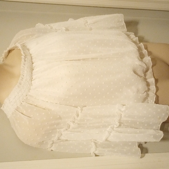 Polka dot off shoulder see through top - Picture 2 of 5